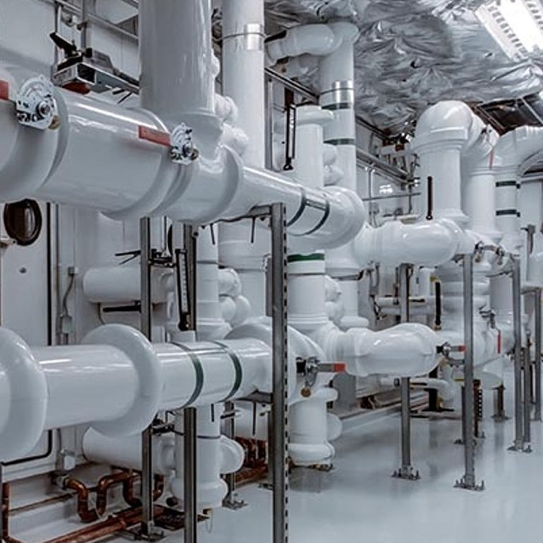 large white plumbing pipes